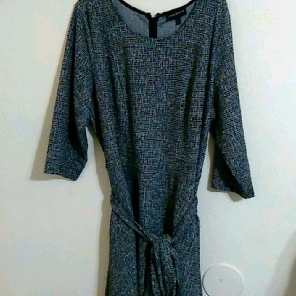 Lane bryant black and grey multi midi dress